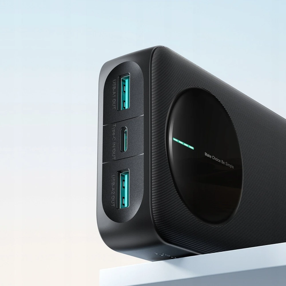 Joyroom JR-PBF14 Pro išorinė baterija 22,5 W 20000 mAh su skaitmeniniu ekranu 2x USB-A 1x USB-C - juoda