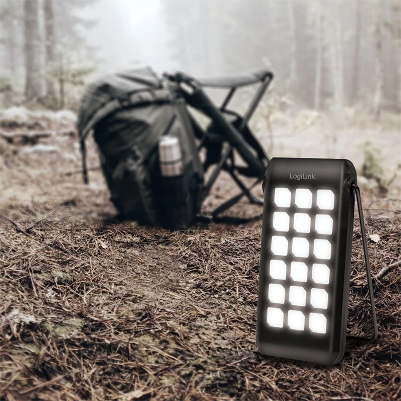 „Logilink“ saulės energija varoma išorinė baterija, 10000 mAh, žibintuvėlis, 2x USB-A QC ir 1x USB-C PD | PA0273