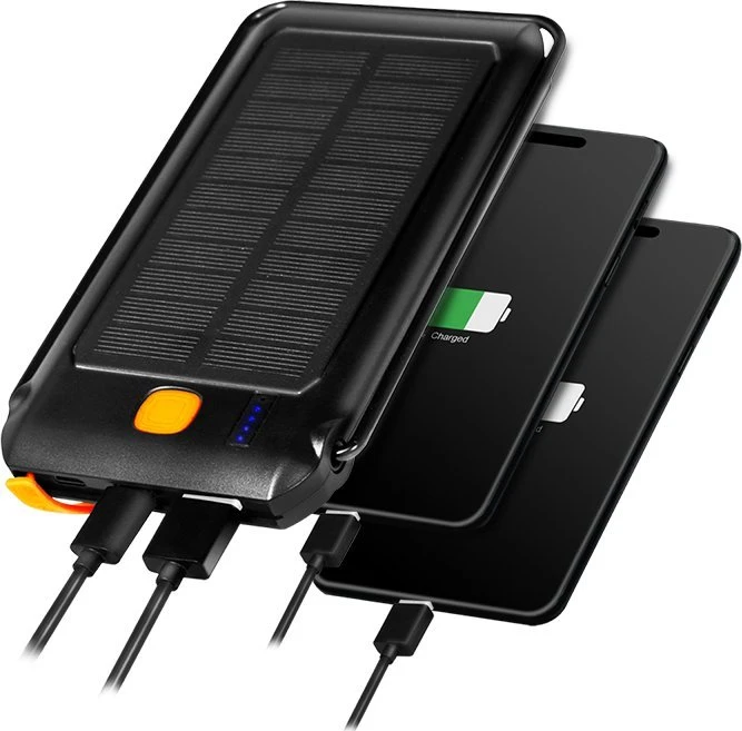 „Logilink“ saulės energija varoma išorinė baterija, 10000 mAh, žibintuvėlis, 2x USB-A QC ir 1x USB-C PD | PA0273