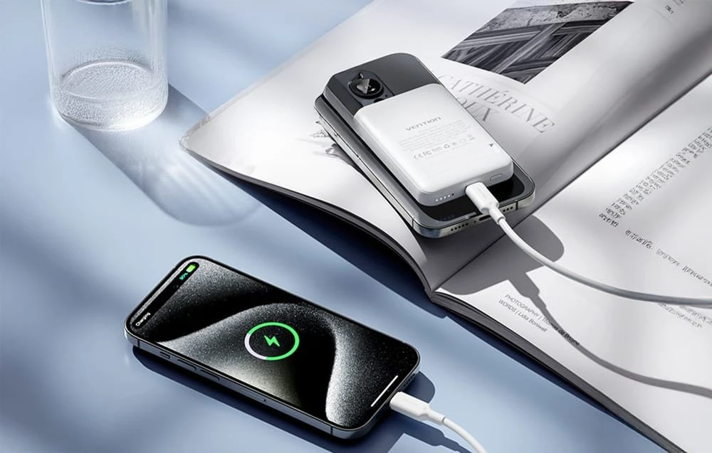 Vention FHSP0 20W magnetinis 5000mAh maitinimo blokas (rožinis)