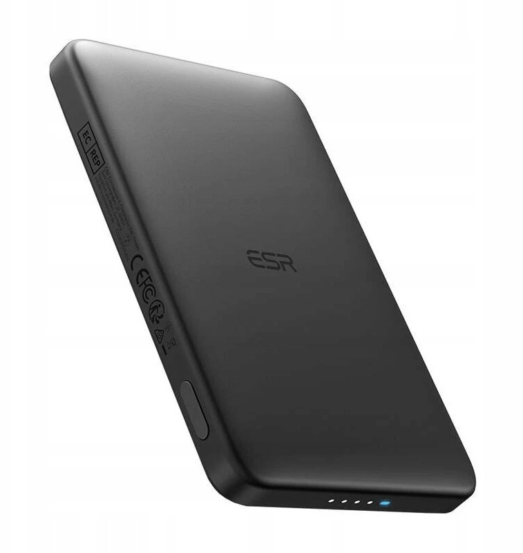 ESR Qi2 MagSlim 5000 mAh magnetinė išorinė baterija (juoda)