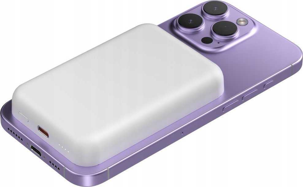 Wozinsky WRW349YWS 10000 mAh Magnetic Power Bank – baltos spalvos