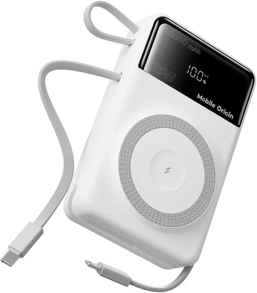 Mobile Origin 35W PD 20000mAh išorinis akumuliatorius su ekranu PB15 suderinamas su MagSafe