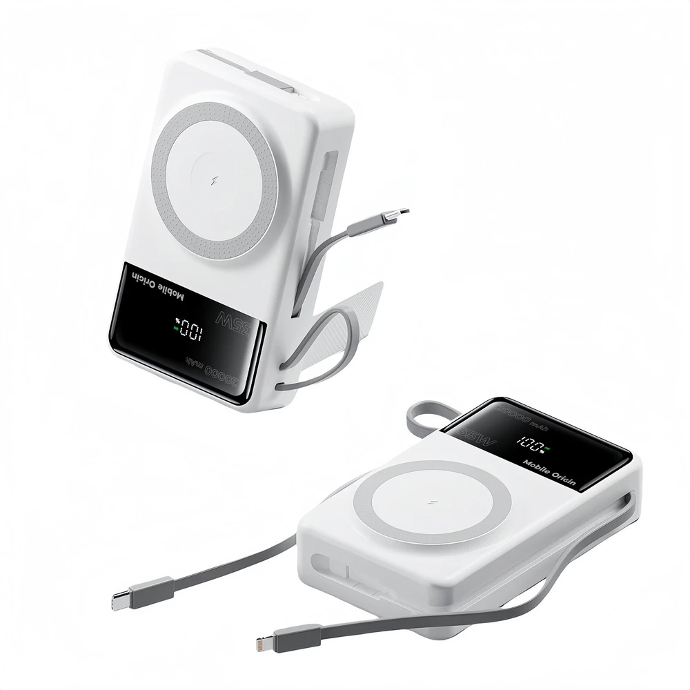 Mobile Origin 35W PD 20000mAh išorinis akumuliatorius su ekranu PB15 suderinamas su MagSafe