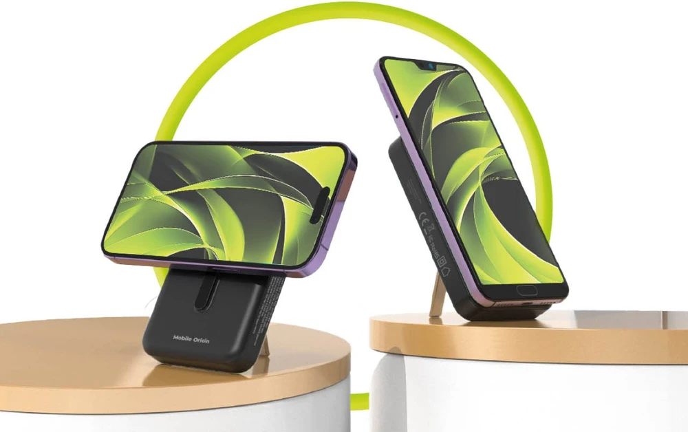 Mobile Origin belaidis magnetinis įkroviklis 10000 mAh, USB-C ir „Lightning“ laidas PB11