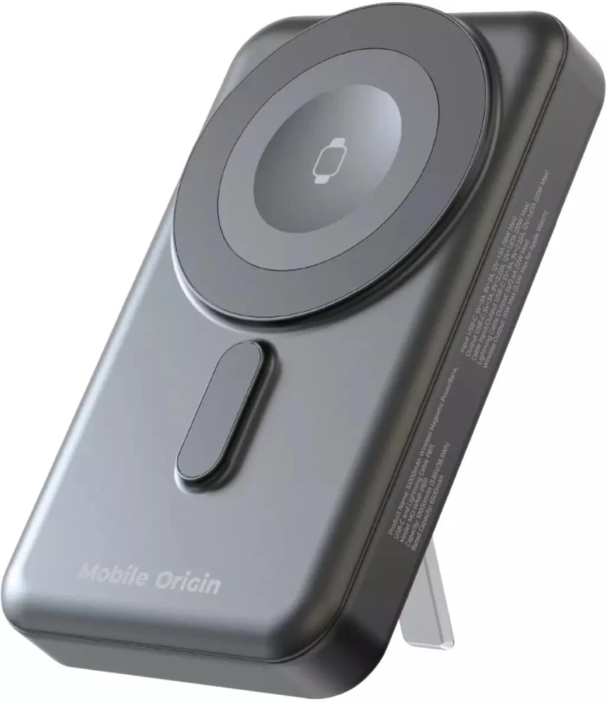 Mobile Origin belaidis magnetinis įkroviklis 10000 mAh, USB-C ir „Lightning“ laidas PB11