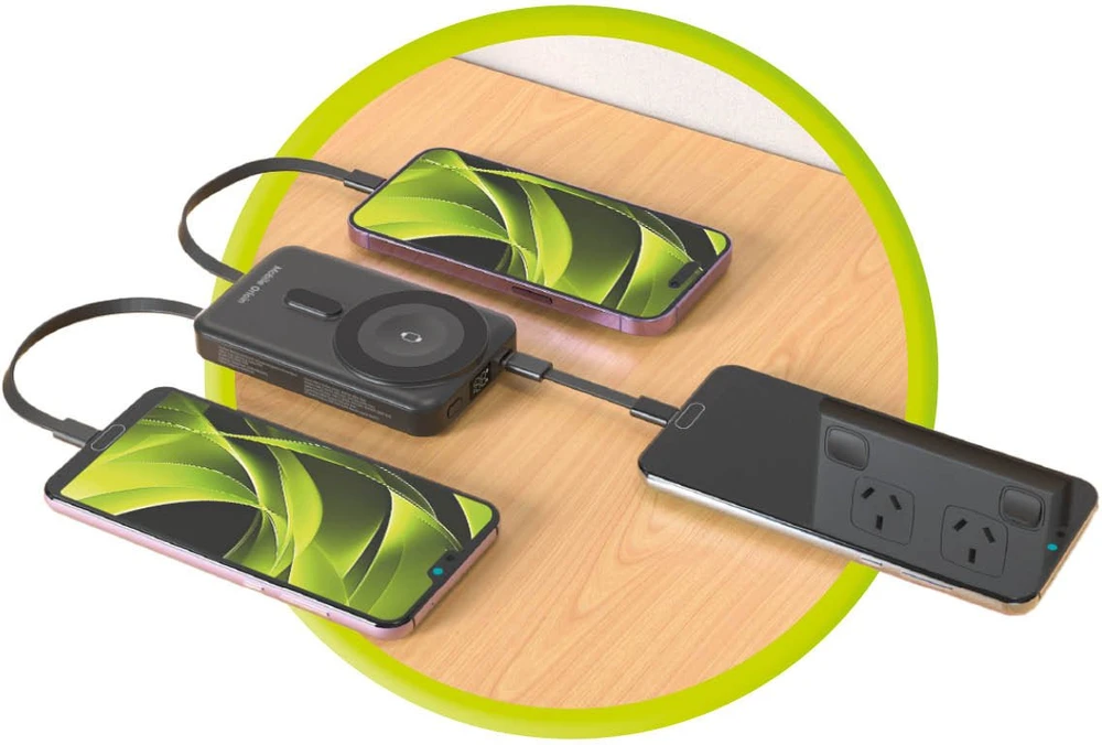 Mobile Origin belaidis magnetinis įkroviklis 10000 mAh, USB-C ir „Lightning“ laidas PB11