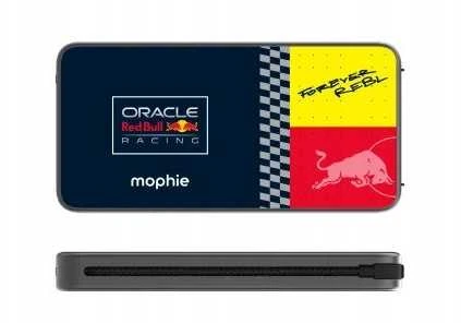 Carruzzo „Mophie Powerstation Plus 10K“ Raudona bulių lenktynės 10000 mAh USB-C arba „Lightning“