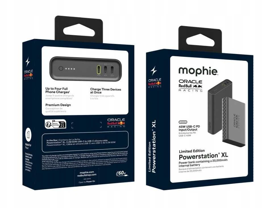 Carruzzo Mophie Powerstation Pro Raudona Bull Racing 20000 mAh 45W juoda