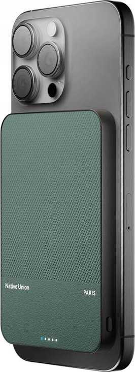 „Native Union (Re)Classic“ magnetinė išorinė baterija, 5000 mAh – pilkšvai žalia