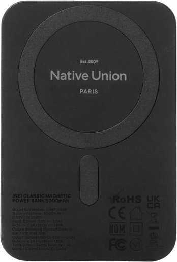 „Native Union (Re)Classic“ magnetinė išorinė baterija, 5000 mAh – pilkšvai žalia