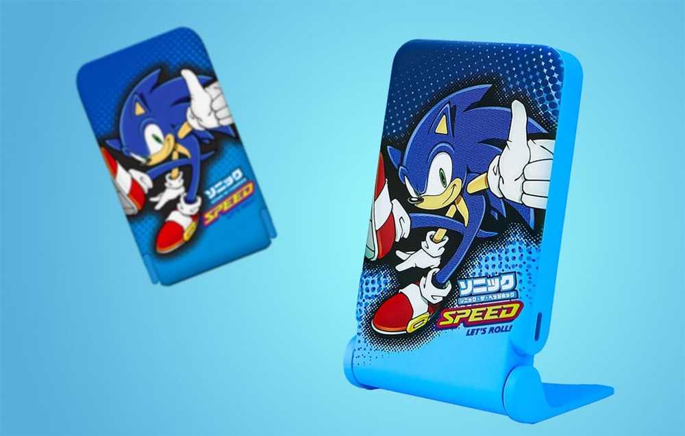 Magnetinis maitinimo blokas OTL 5000 mAh, USB-C 15W, Sonic The Hedgehoh su stovu (mėlyna)