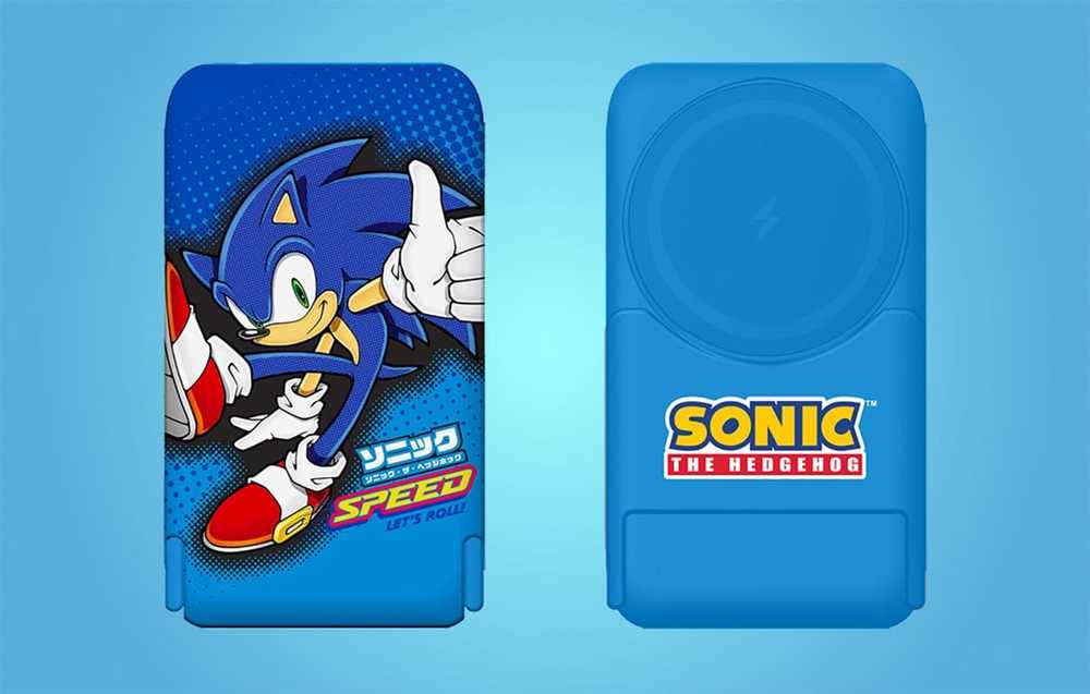 Magnetinis maitinimo blokas OTL 5000 mAh, USB-C 15W, Sonic The Hedgehoh su stovu (mėlyna)