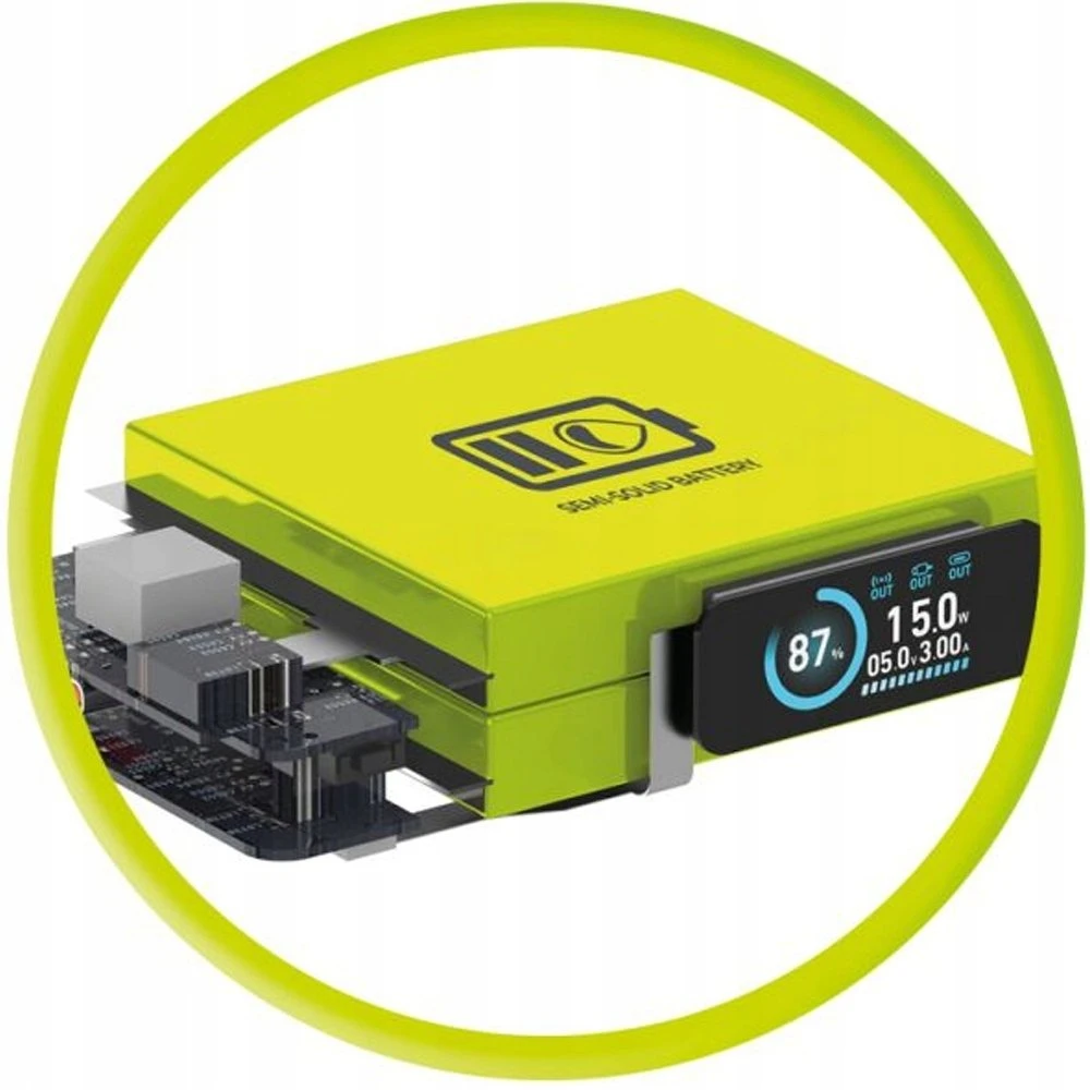 Pitaka Mobile Origin 10000 mAh Qi2 TFT ekranas pusiau kietas išorinis akumuliatorius PB19 – USB-C laidas juodas