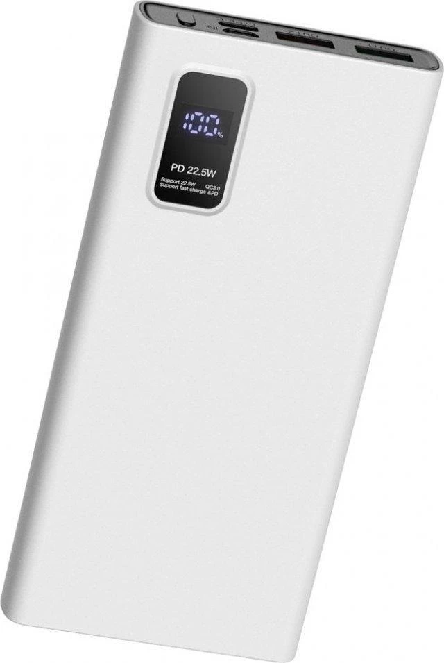 Platinet maitinimo blokas 10000mAh PD QC LED, baltas
