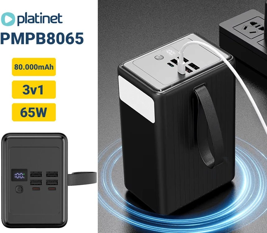 Powerbank Platinet 80000mAh Juodas