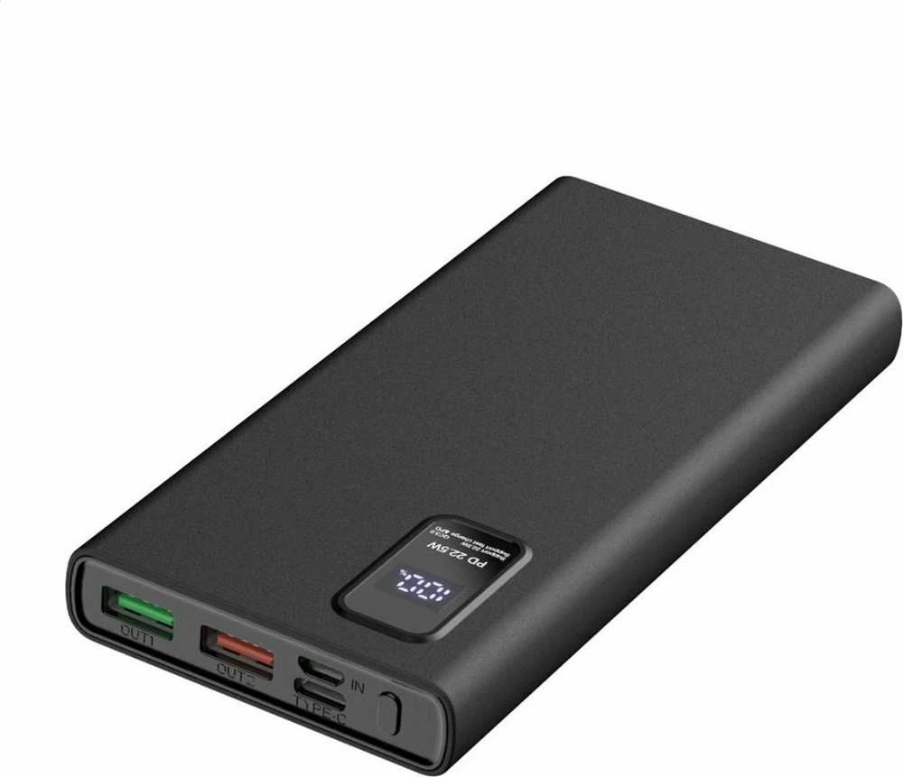 Išorinė baterija POWER BANK Platinet LED 10000mAh (2xUSB; 1xType-C; QC3.0 22,5W) juoda