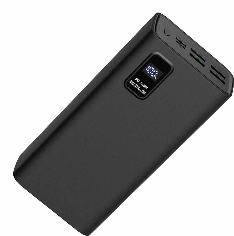 Išorinė baterija POWER BANK Platinet 30000mAh (4xUSB; 1xType-C; QC3.0 22,5W) juoda