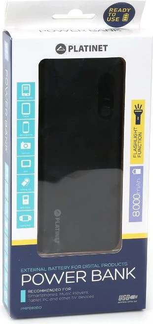 Powerbank Platinet PMPB80BBL 8000mAh Juodai-mėlyna