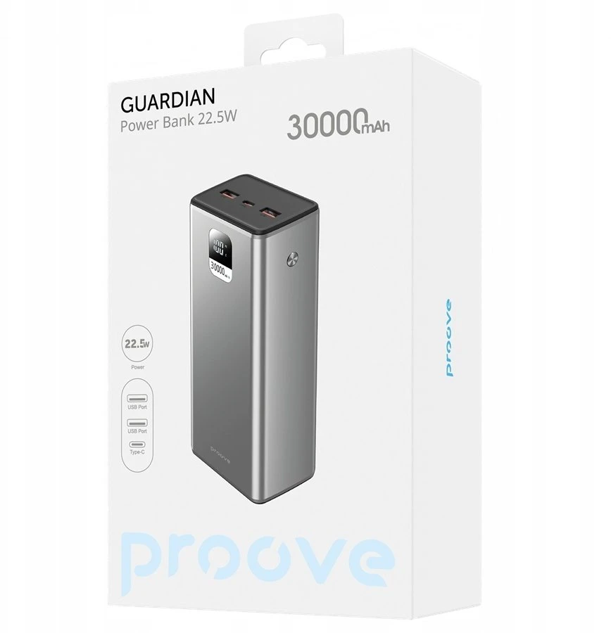 Nešiojamas įkroviklis PROOVE Guardian 30000 mAh