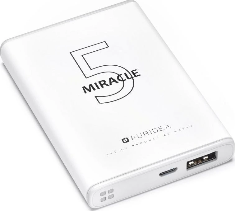 Powerbank Puridea S12 5000mAh Baltas