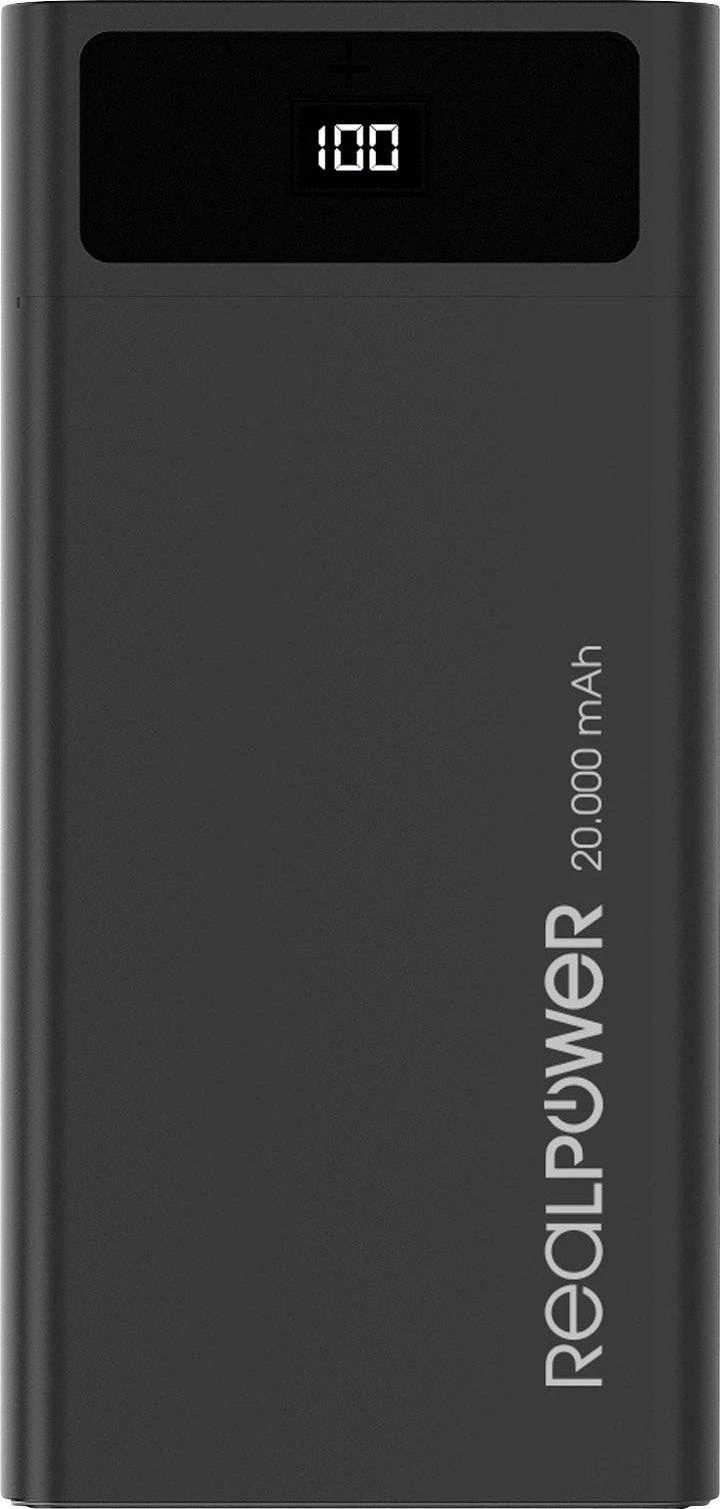 Carruzzo RealPower PB-20k PD 20000 mAh Juoda