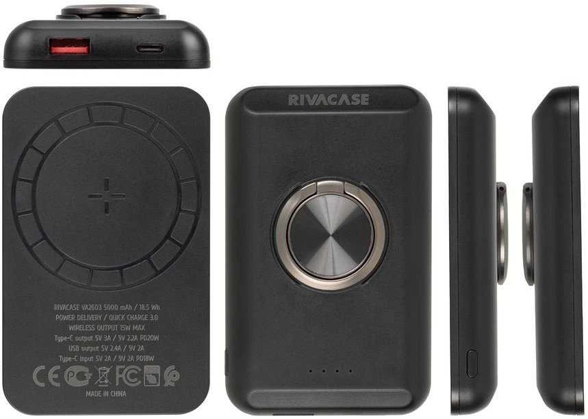 Powerbank Rivacase VA2603 5000 mAh juoda