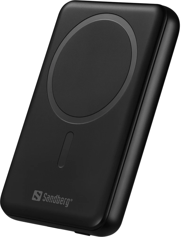 Powerbank Sandberg pusiau kietas powerbank 10000 mAh belaidis įkrovimas juodas (421-51)