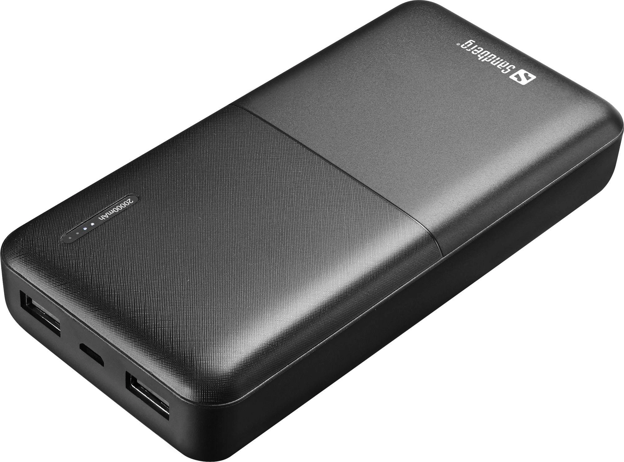 Juodas Sandberg Saver Powerbank 20000mAh
