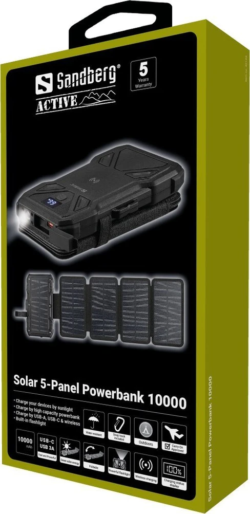 Sandberg Solar 5-Panel Powerbank 10000