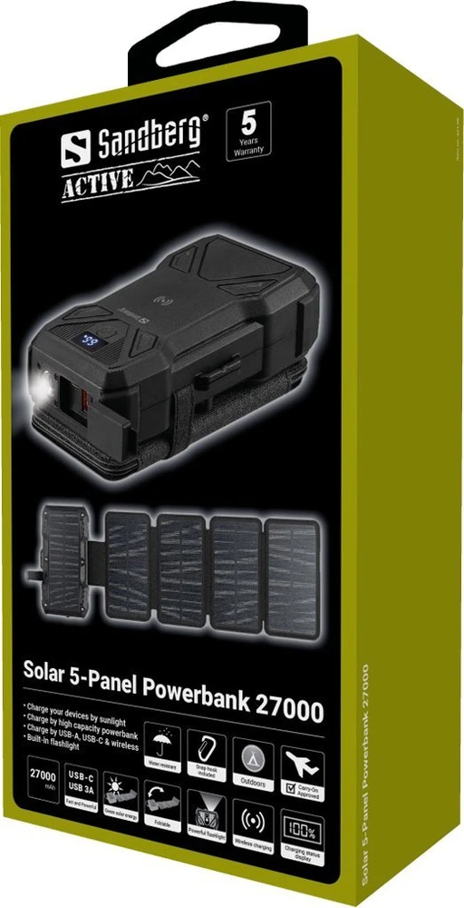Sandberg Solar 5-Panel Powerbank 27000