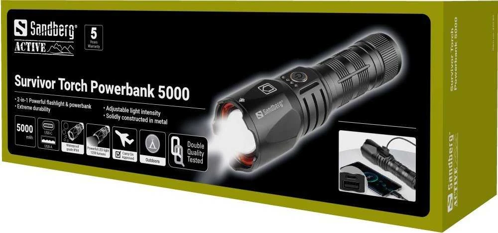 Sandberg Survivor Torch Powerbank 5000