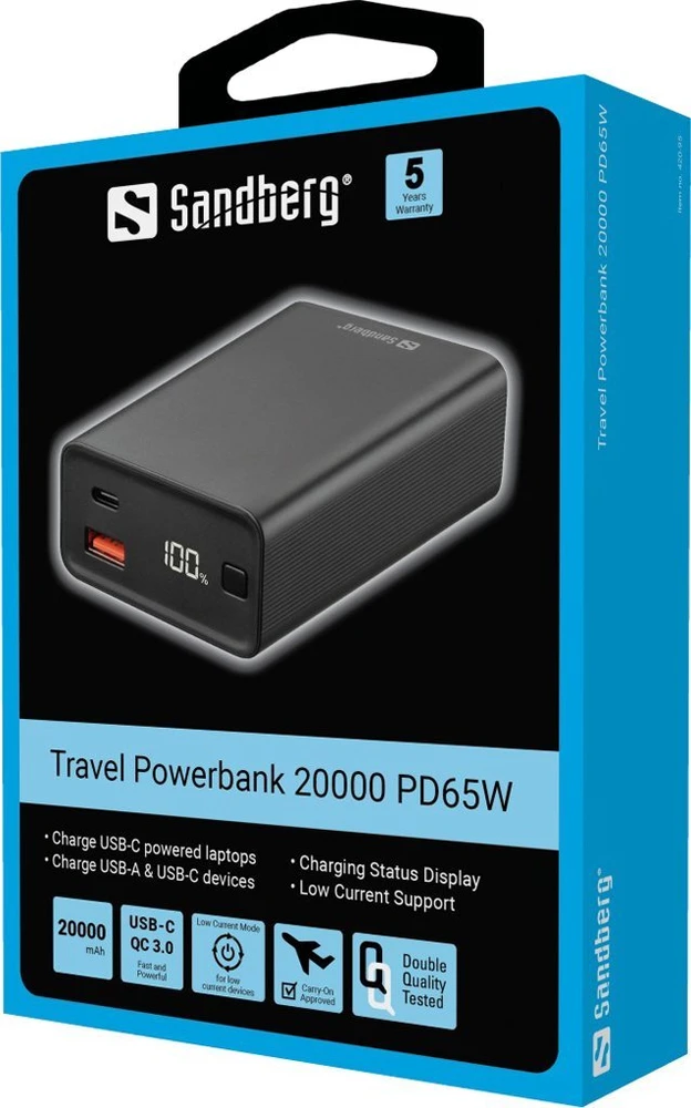 Sandberg Travel Powerbank 20000 PD65W