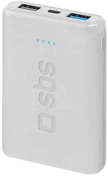 Powerbank SBS 5000 mAh kišenė 2xUSB balta #