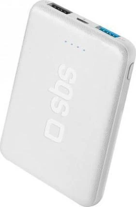 Powerbank SBS 5000 mAh kišenė 2xUSB balta #