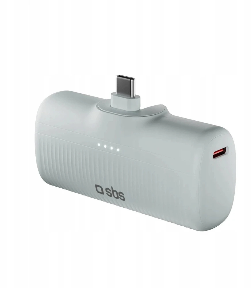 SBS EcoPower 5000 mAh 10W išorinė baterija su integruotu USB-C prievadu – pilka
