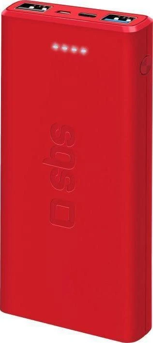 SBS greito įkrovimo išorinė baterija. 10 000 mAh. Raudona.