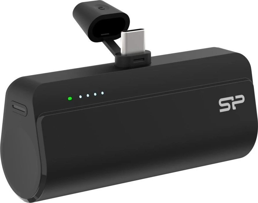 Silicon Power Bank | QD50 | 5000 mAh | USB-C | Juodas