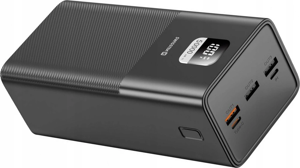 Swissten Power Line 50000 mAh 100W Power Delivery juoda