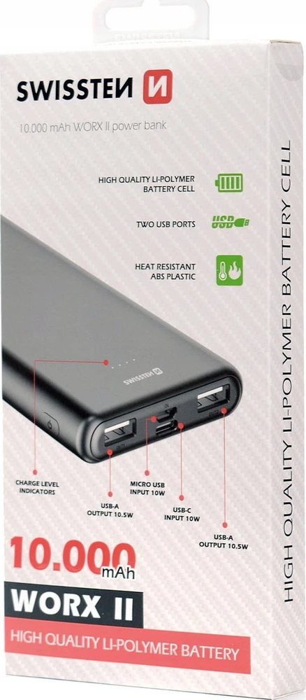 Powerbank Swissten Swissten Power Bank Worx II 10000 mAh