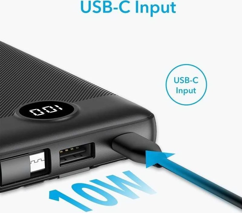 Išorinė baterija POWER BANK VEGER C10 10000mAh (USB,USB-A,Type-C,MicroUSB,lightning) juoda