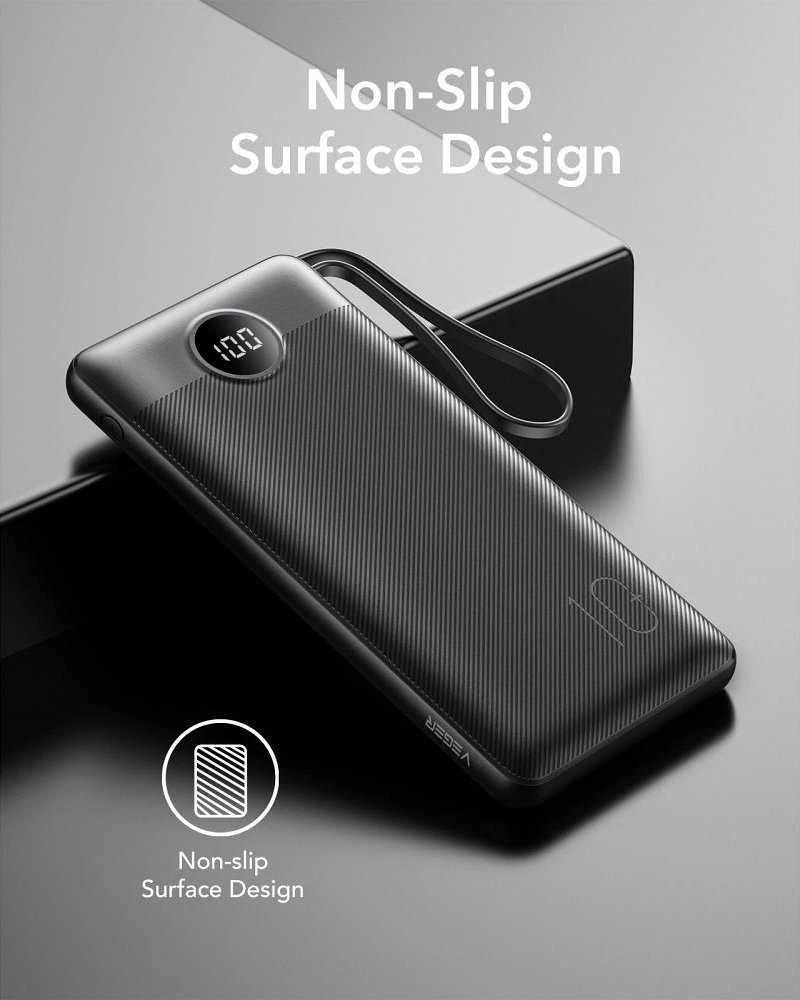 Išorinė baterija POWER BANK VEGER C10 10000mAh (USB,USB-A,Type-C,MicroUSB,lightning) juoda