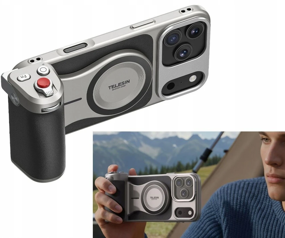 „Telesin Master Grip“ laikiklis, skirtas „iPhone 17 Pro“ – standartinis rinkinys