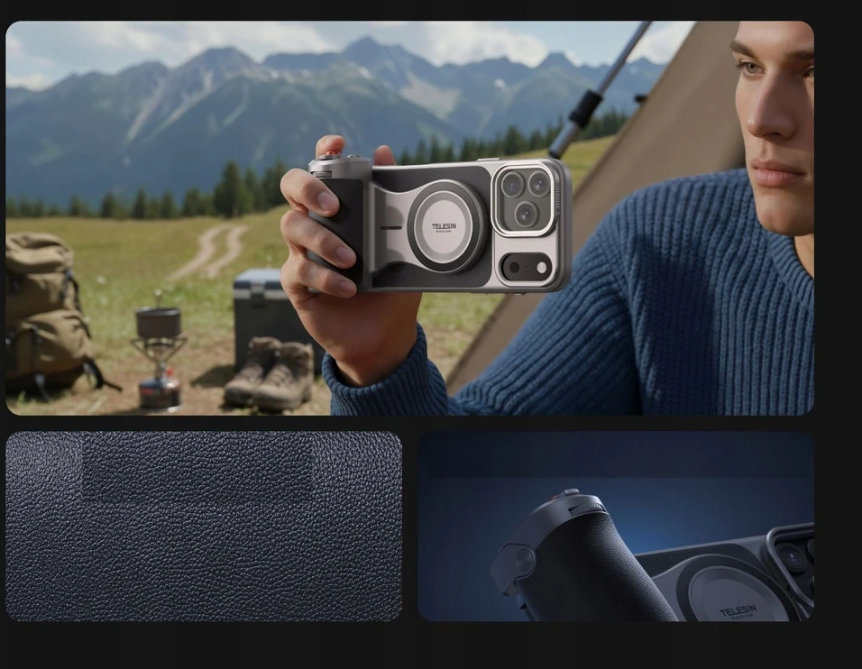 „Telesin Master Grip“ laikiklis, skirtas „iPhone 17 Pro“ – standartinis rinkinys