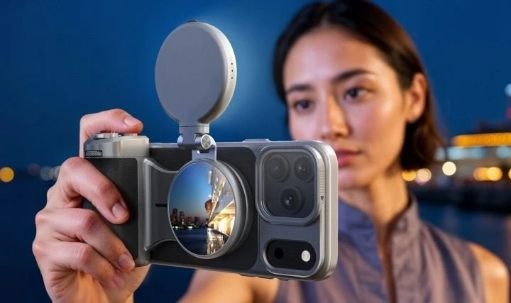„Telesin Master Grip“ laikiklis, skirtas „iPhone 17 Pro“ – standartinis rinkinys