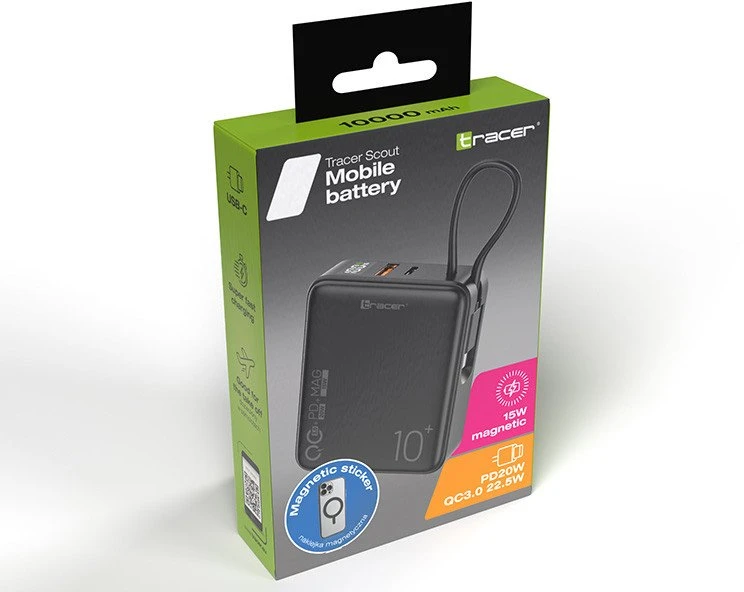 Tracer Scout 10000 mAh MAG+PD+QC akumuliatorius