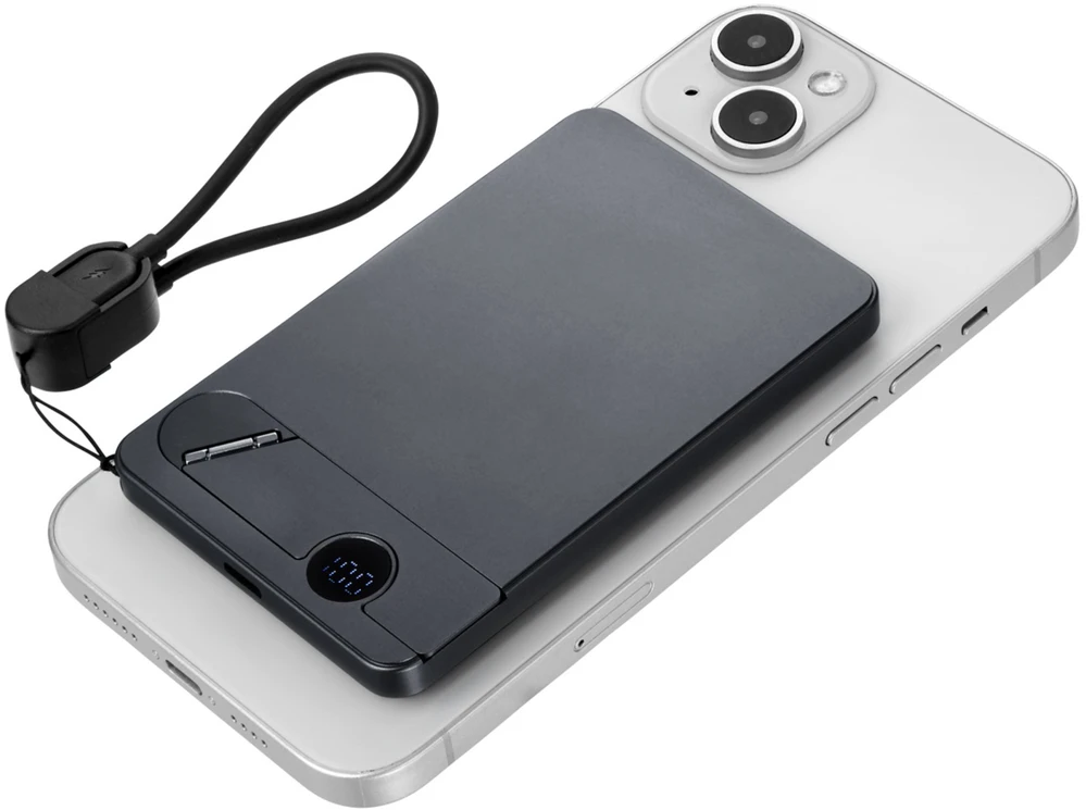 Powerbank Troika POP50 5000 mAh Pilka, Juodas (POP50/TI)