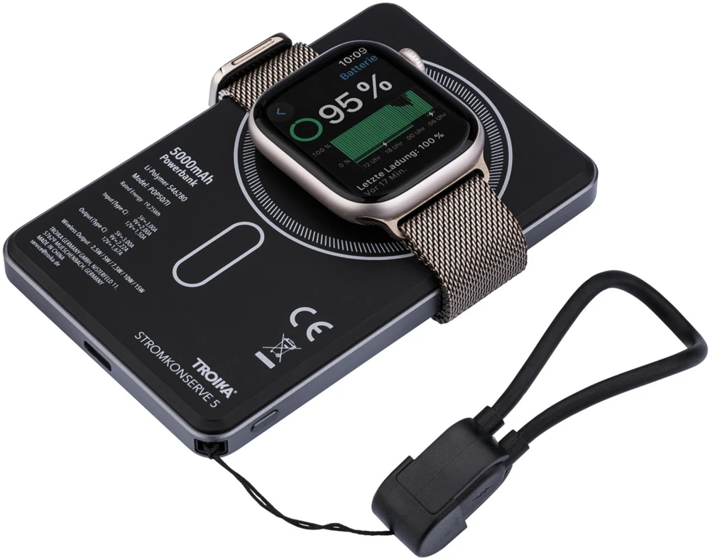 Powerbank Troika POP50 5000 mAh Pilka, Juodas (POP50/TI)