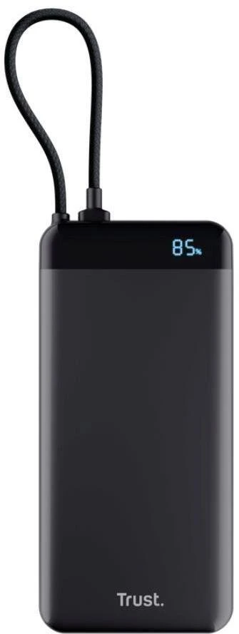 TRUST Fiera išorinė baterija, 20000 mAh, su laidu, 2x USB-C, juoda
