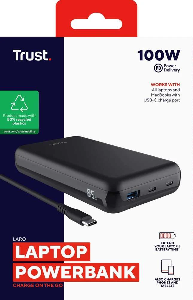 Trust Laro - 100 W laptop power bank (juodas)
